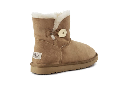 UGG Outback Australian Sheepskin Short Button Boot (Chestnut, Size 13M/14W US)