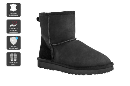 UGG Outback Premium Double Face Sheepskin Short Classic Boot  - Black; Size 13M/14W US)