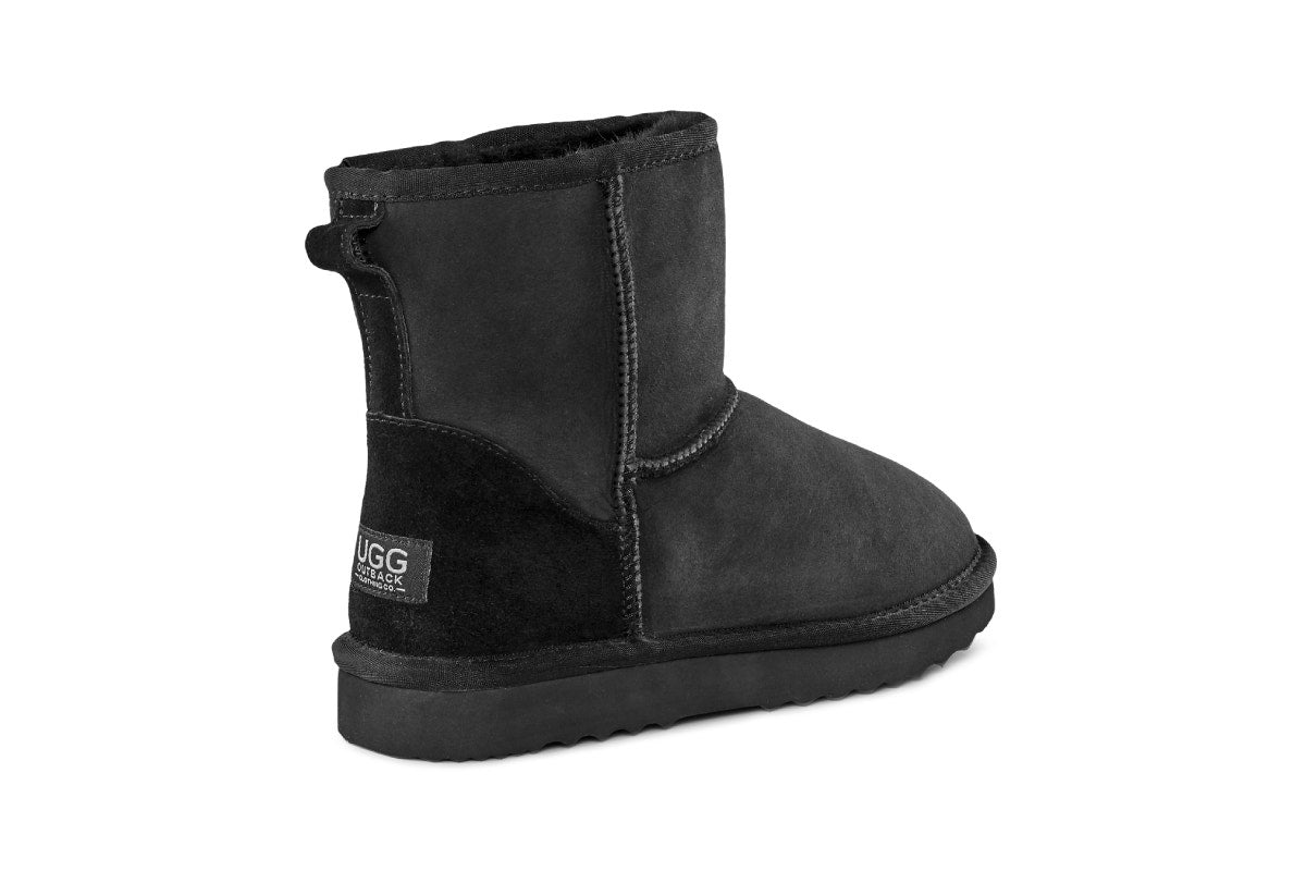 UGG Outback Premium Double Face Sheepskin Short Classic Boot  - Black; Size 13M/14W US)