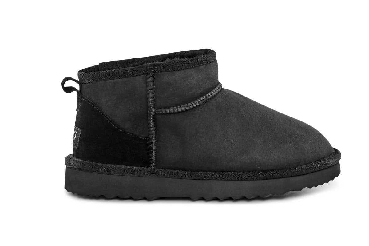 UGG Outback Premium Sheepskin Ultra Mini Boot  - Black; Size 8M/9W US)