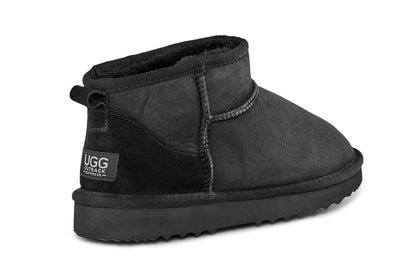 UGG Outback Premium Sheepskin Ultra Mini Boot  - Black; Size 8M/9W US)