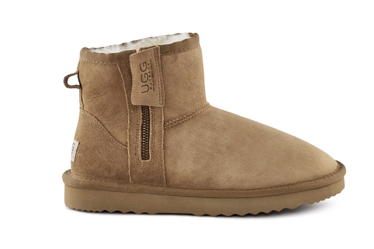 UGG Outback Premium Australian Sheepskin Zip Classic Boot (Chestnut, Size 13M/14W US)