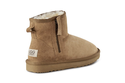 UGG Outback Premium Double Face Sheepskin Zip Classic Boot  - Chestnut; Size 13M/14W US)