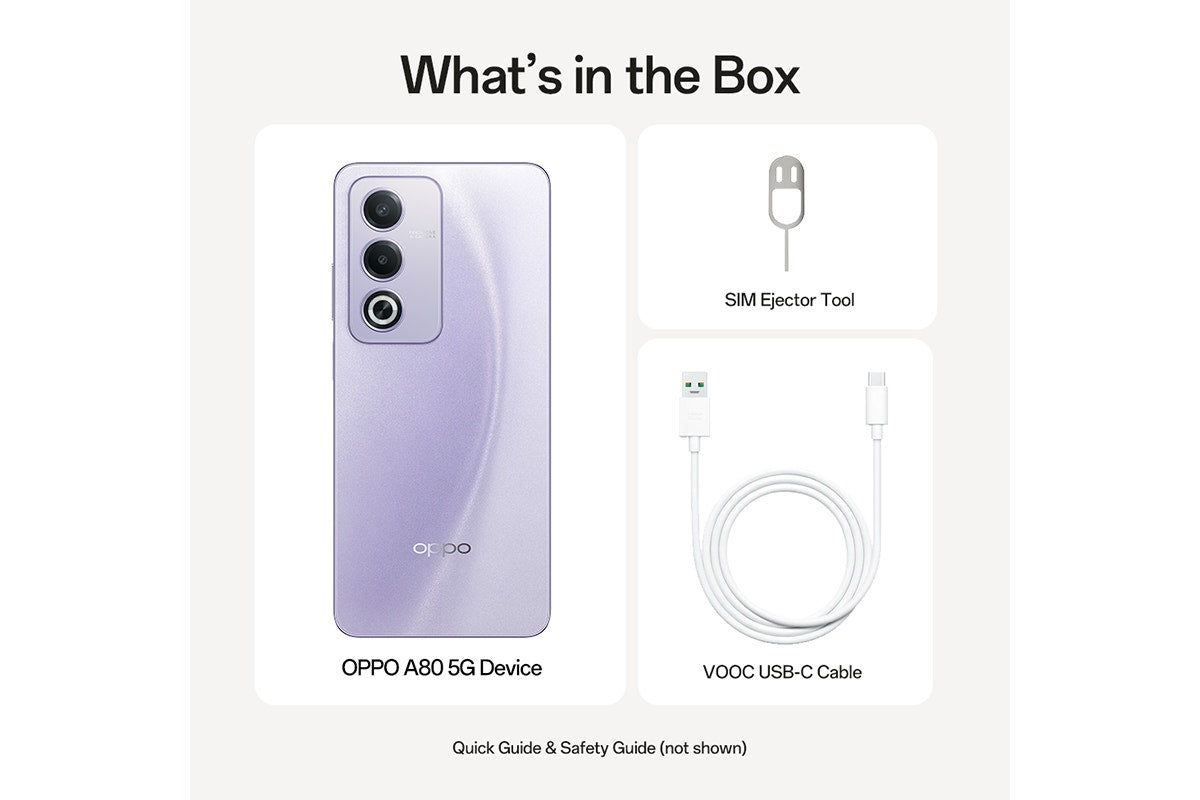 Oppo A80 5G (256GB, Moonlight Purple)