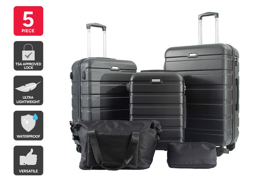 Orbis 5 Piece Luggage Set (Black)