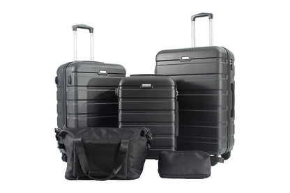 Orbis 5 Piece Luggage Set (Black)