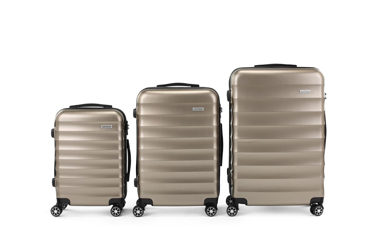 Orbis 3 Piece Capri Spinner Luggage Set - Champagne | Auzzi Store