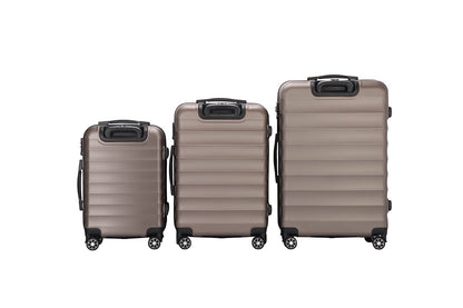 Orbis 3 Piece Capri Spinner Luggage Suitcase Set (Champagne)