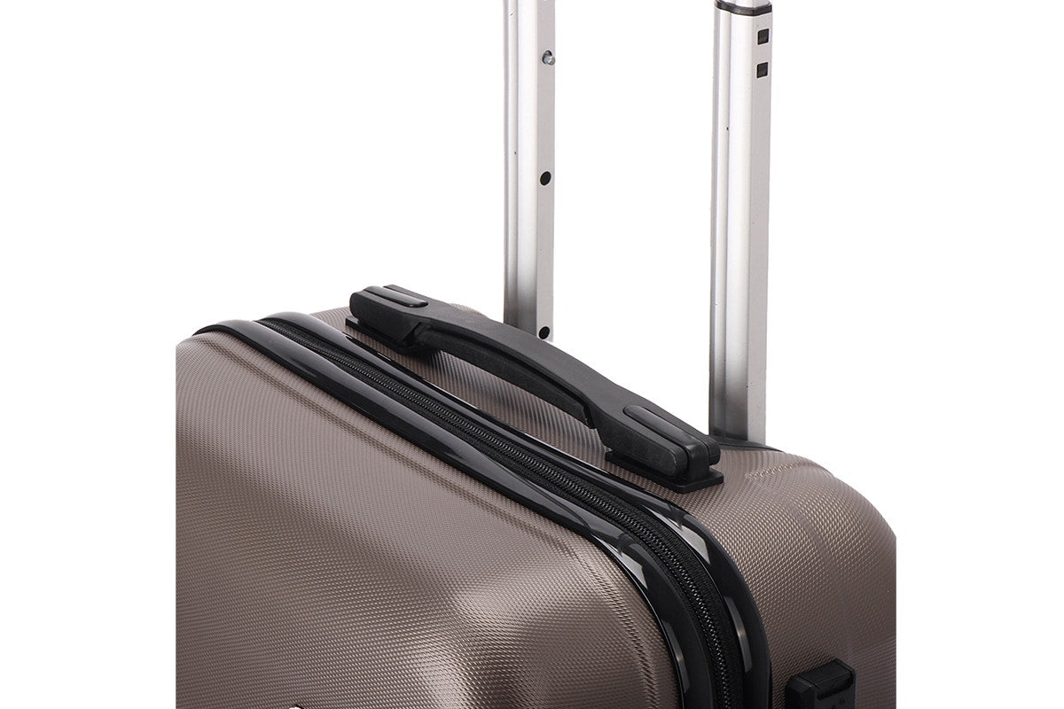 Orbis 3 Piece Capri Spinner Luggage Suitcase Set (Champagne)