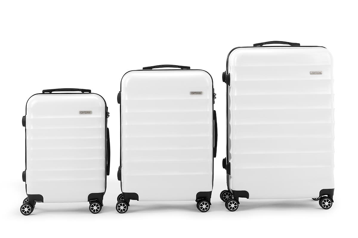 Orbis 3 Piece Capri Spinner Luggage Set - White | Auzzi Store