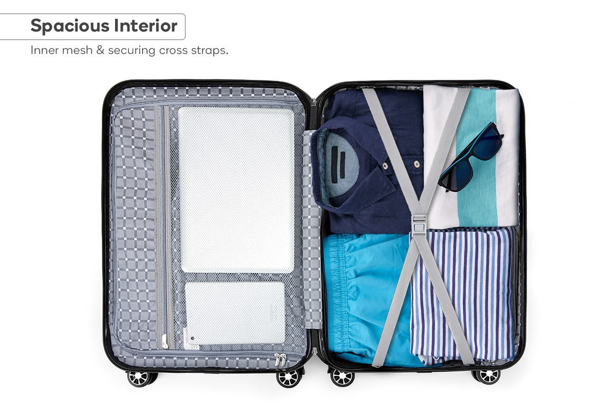 Orbis 3 Piece Capri Spinner Luggage Set - White | Auzzi Store