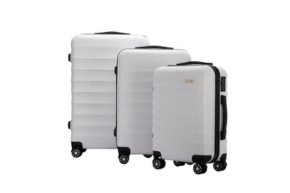 Orbis 3 Piece Capri Spinner Luggage Suitcase Set (White)