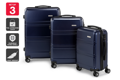 Orbis 3 Piece Kuredu Spinner Luggage Set - Midnight Blue | Auzzi Store