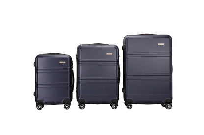 Orbis 3 Piece Kuredu Spinner Luggage Suitcase Set (Midnight Blue)