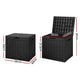 Gardeon Outdoor Storage Box 118L Container Lockable Garden Toy Tool Shed Black – view 2