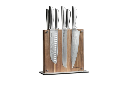 Ovela 7 Piece Japanese Steel Knife Block Set