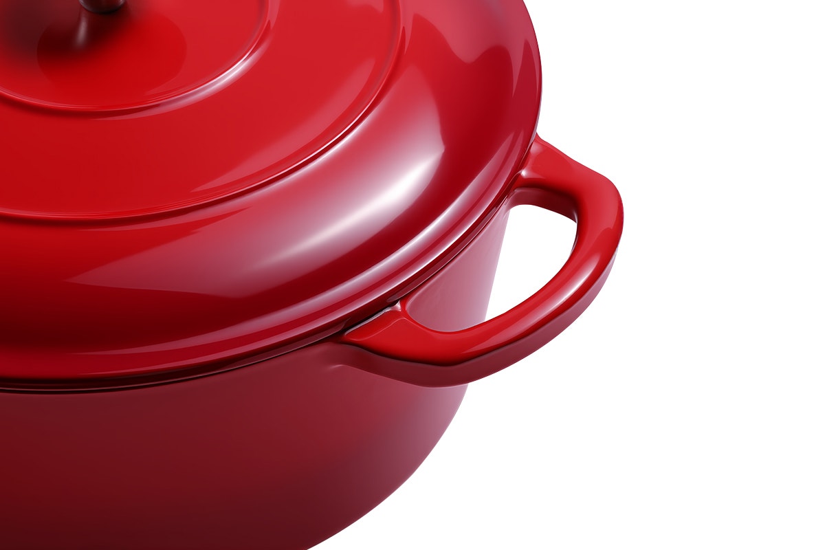 Ovela 5.6L Cast Iron Round Casserole (Red)