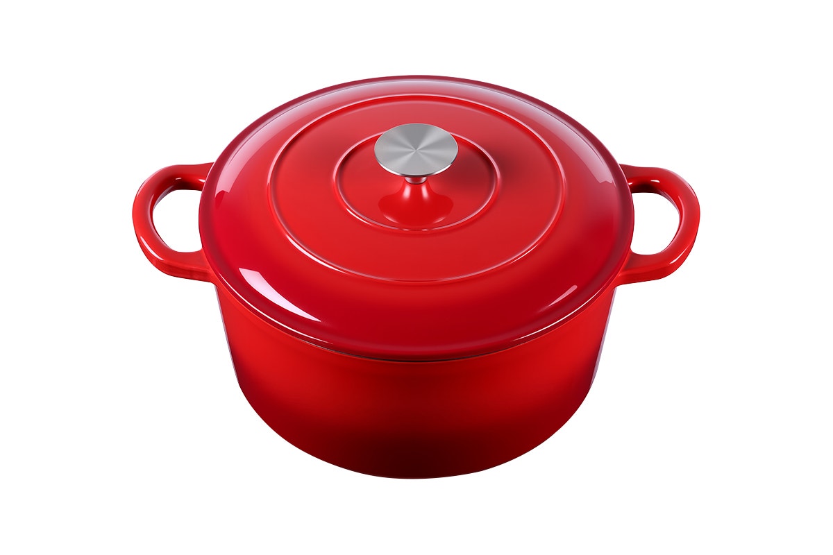 Ovela 5.6L Cast Iron Round Casserole (Red)