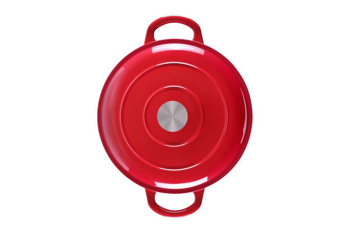 Ovela 5.6L Cast Iron Round Casserole (Red)
