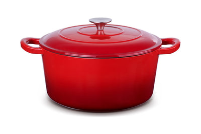 Ovela 5.6L Red Cast Iron Casserole for Hearty Family Meals