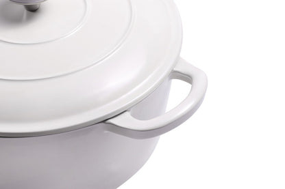 Ovela 5.6L Cast Iron Round Casserole (White)