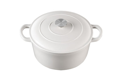Ovela 5.6L Cast Iron Round Casserole (White)