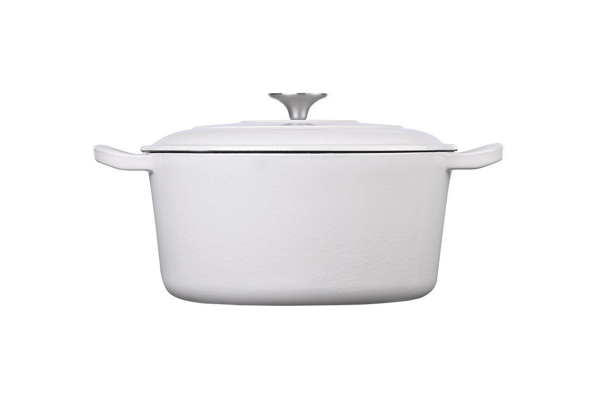 Ovela 5.6L Cast Iron Round Casserole (White)