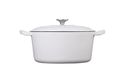 Ovela 5.6L Cast Iron Round Casserole (White)