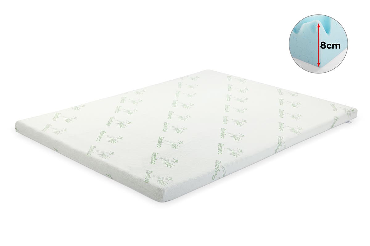 Ovela Thick Gel Memory Foam Mattress Topper with Bamboo Cover (Queen)