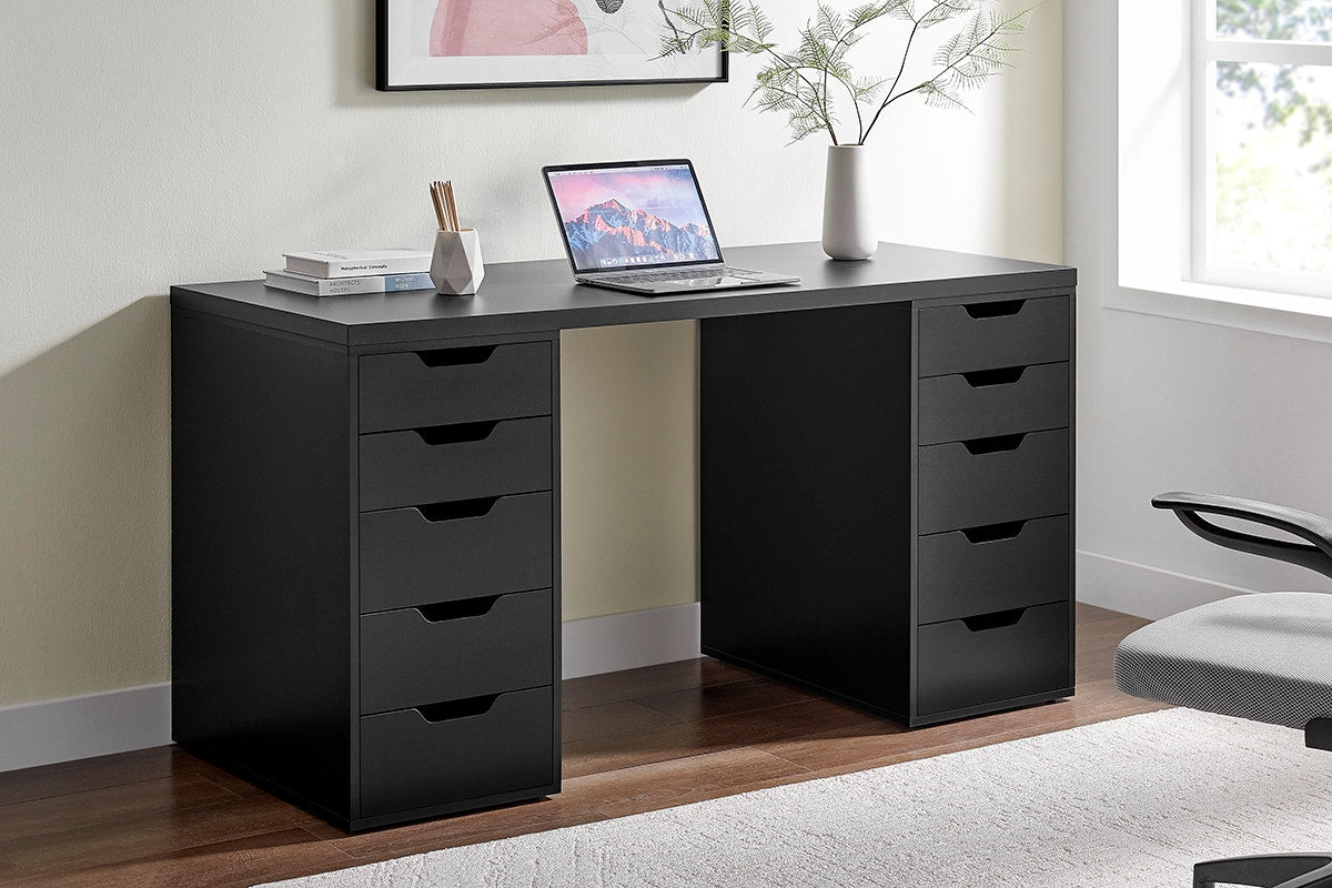 Ovela Alice Filing Drawer Desk (Black)