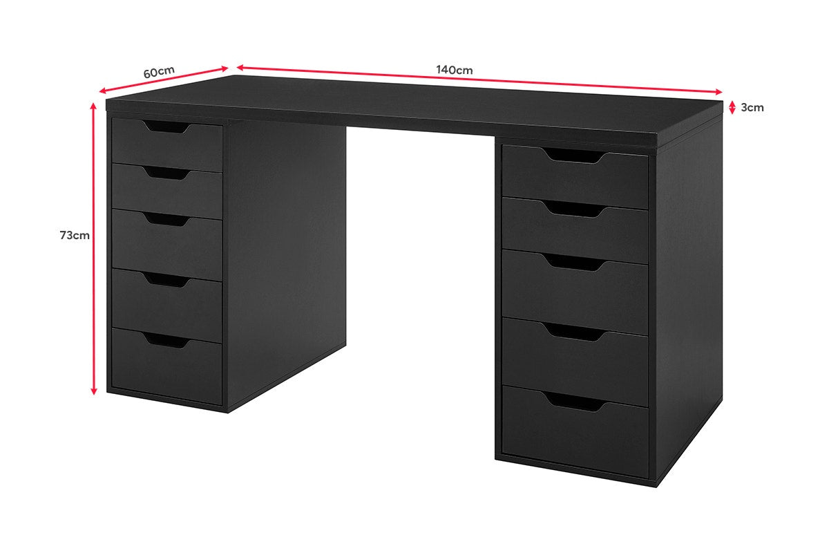 Ovela Alice Filing Drawer Desk (Black)