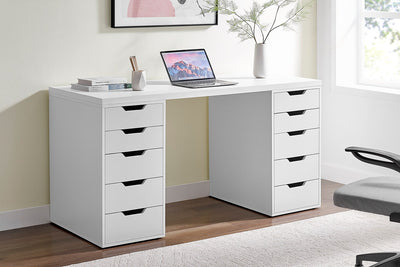 Ovela Alice Filing Drawer Desk - White