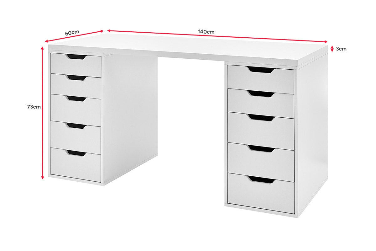 Ovela Alice Filing Drawer Desk (White)