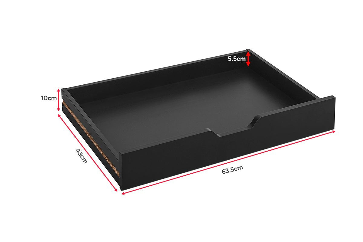 Ovela Alice Wide Mobile Office Drawers (Black)