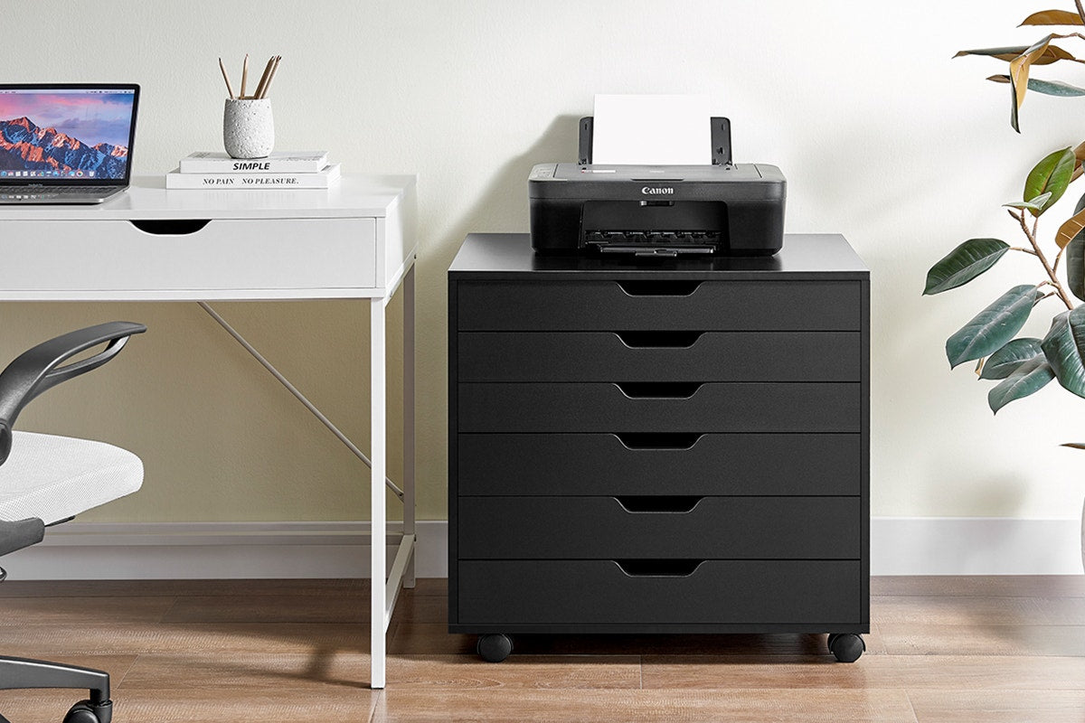 Ovela Alice Wide Mobile Office Drawers (Black)