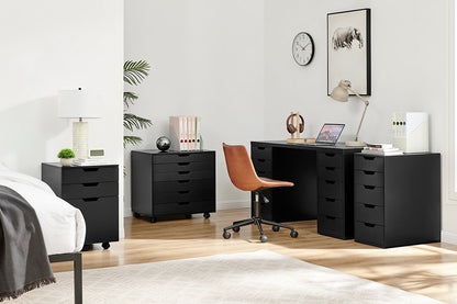 Ovela Alice Wide Mobile Office Drawers (Black)