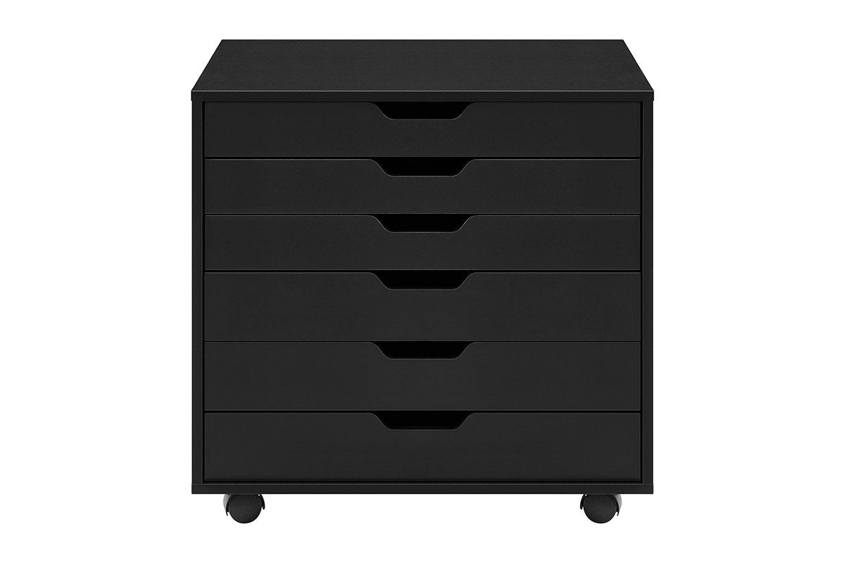 Ovela Alice Wide Mobile Office Drawers (Black)