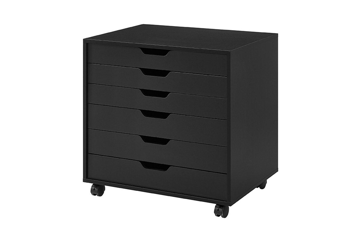 Ovela Alice Wide Mobile Office Drawers (Black)