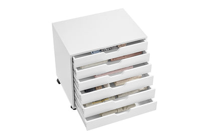 Ovela Alice Wide Mobile Office Drawers (White)