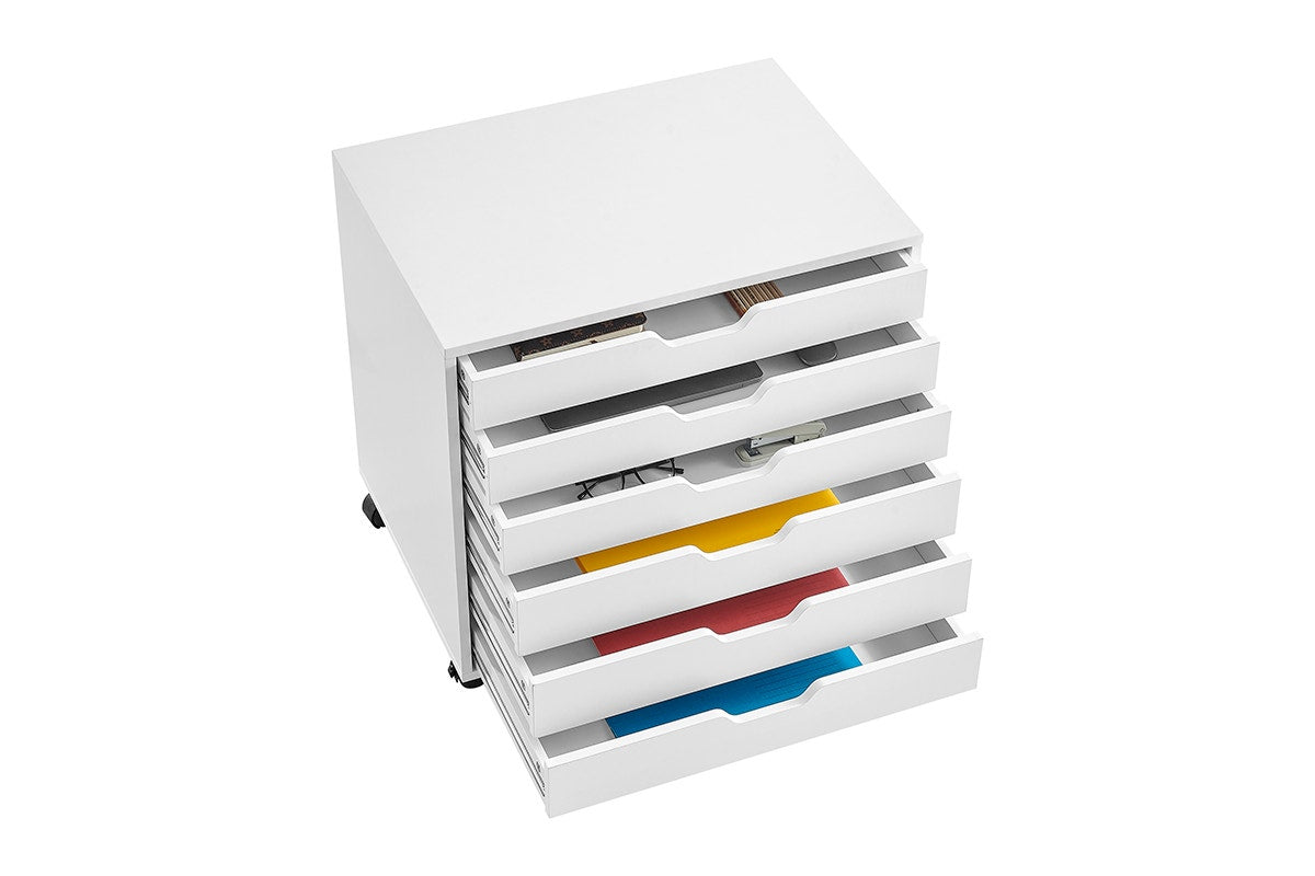 Ovela Alice Wide Mobile Office Drawers (White)