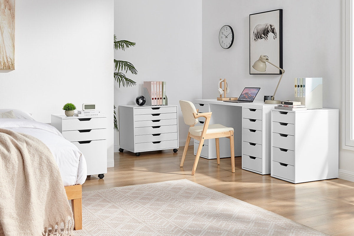 Ovela Alice Wide Mobile Office Drawers (White)