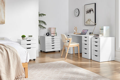 Ovela Alice Wide Mobile Office Drawers (White)