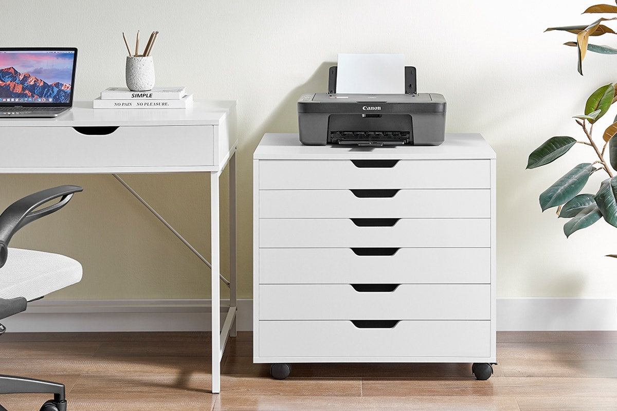Ovela Alice Wide Mobile Office Drawers (White)