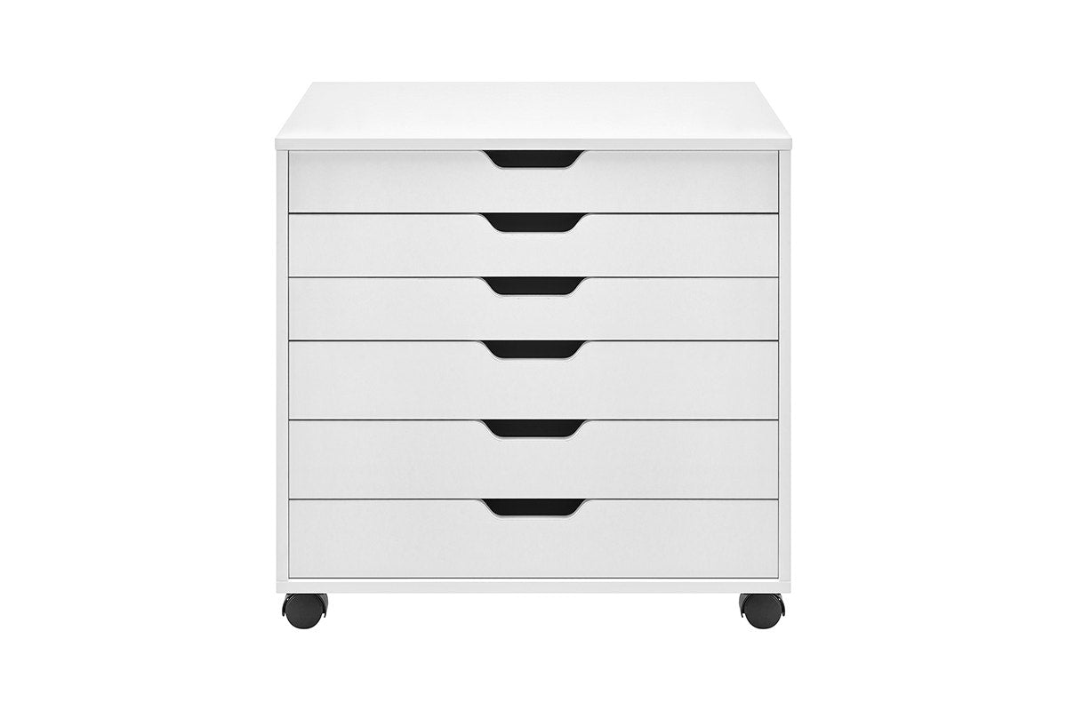 Ovela Alice Wide Mobile Office Drawers (White)
