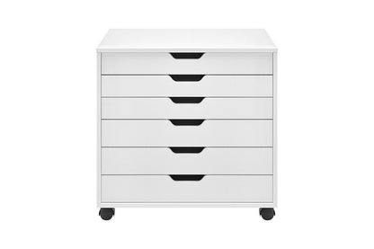 Ovela Alice Wide Mobile Office Drawers (White)