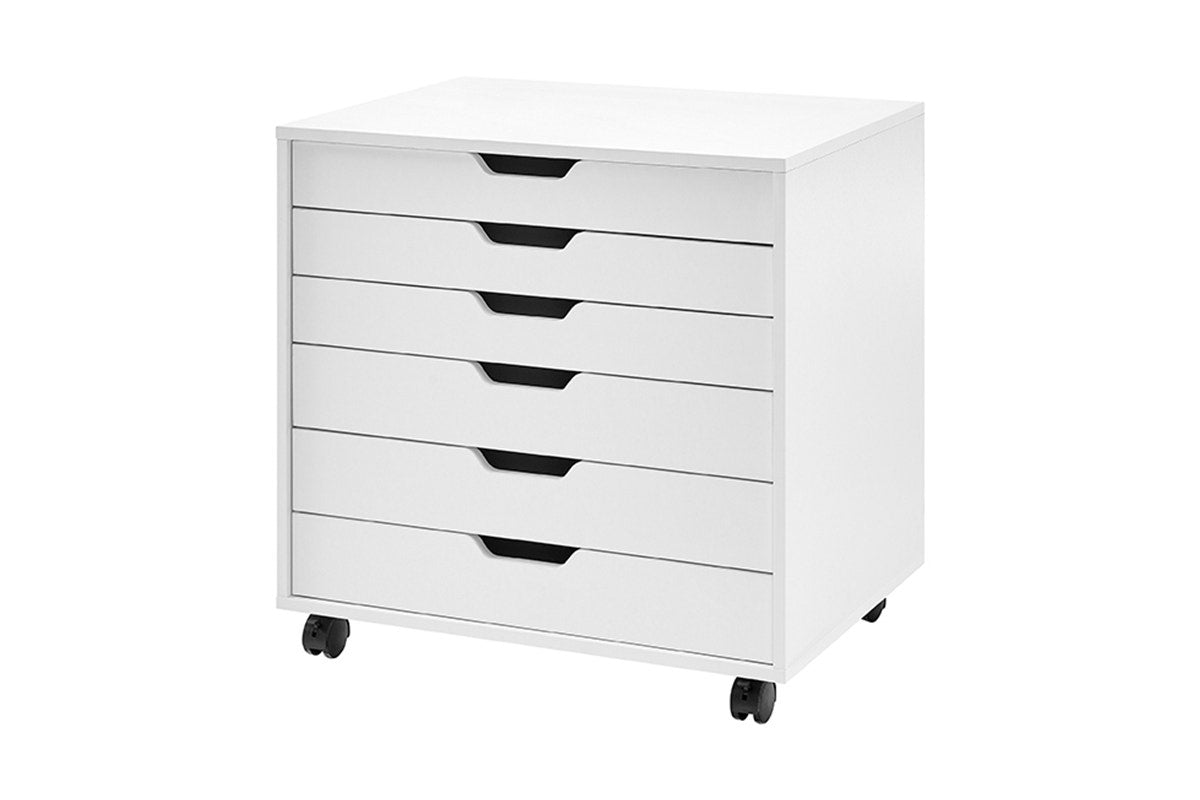Ovela Alice Wide Mobile Office Drawers (White)