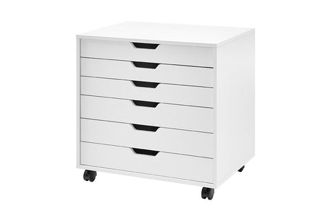 Ovela Alice Wide Mobile Office Drawers (White) - Auzzistore