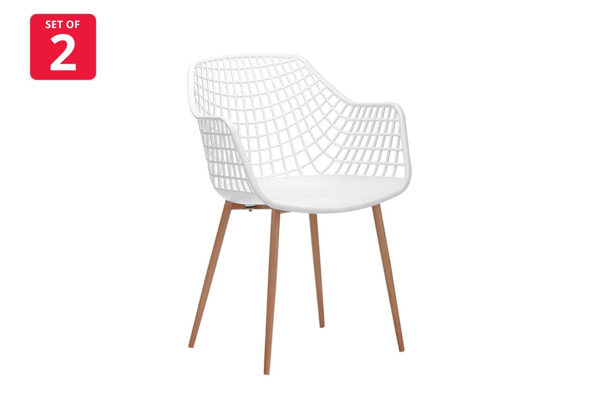 Ovela Set of 2 Leerdam Armchairs (White)