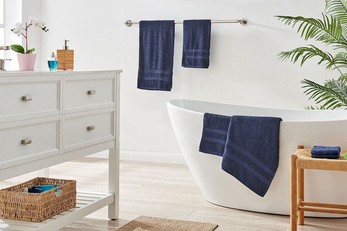 Ovela Avalon 6 Piece 100% Cotton Towel Set (Navy)
