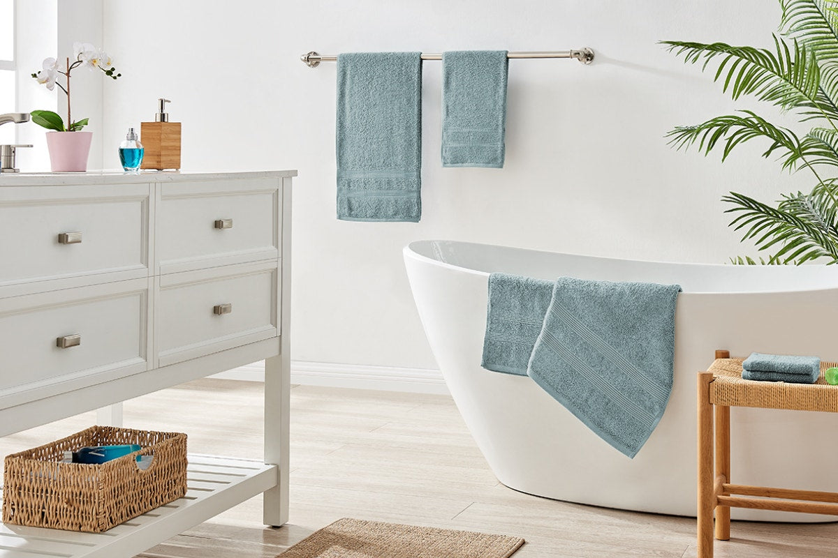 Ovela Avalon 6 Piece 100% Cotton Towel Set - Soft Teal